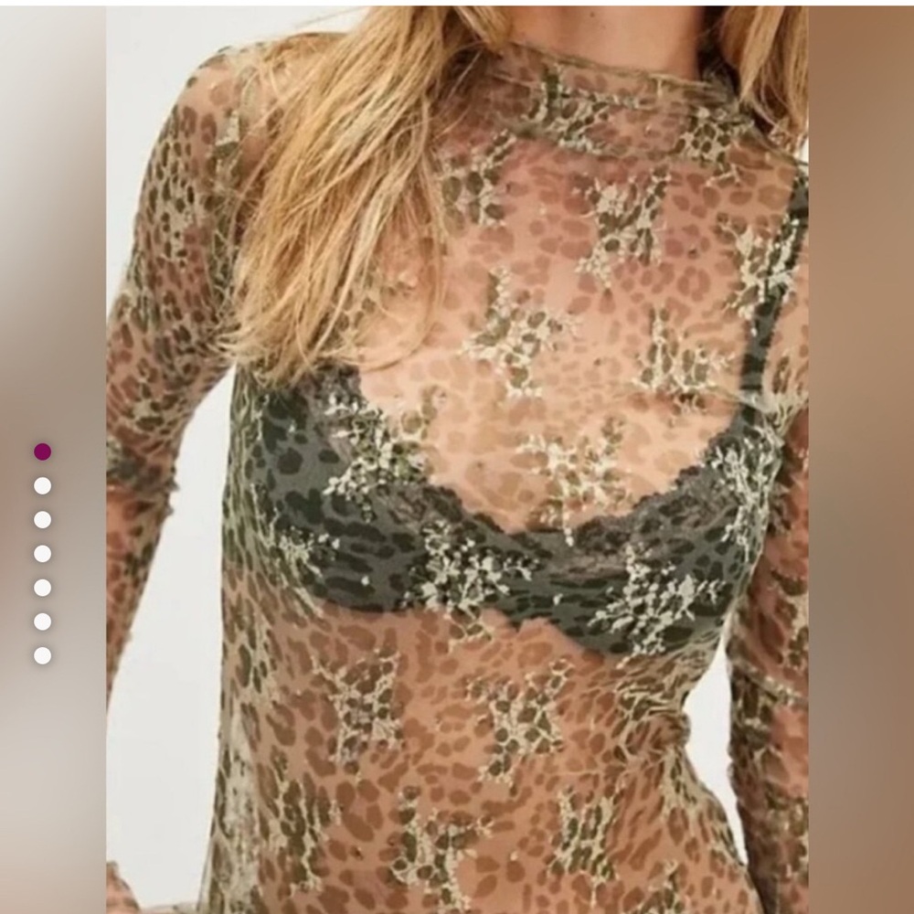 NWOT Intimately Free People Lady Lux Printed Layering Top